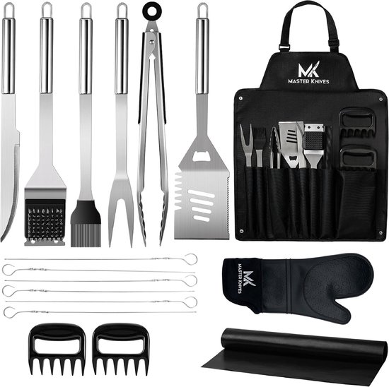 17 Delig Bbq Accesoires – Bbq Gereedschap – Bbq Set – RVS 17 Delig Bbq Accesoires – Bbq Gereedschap – Bbq Set – RVS