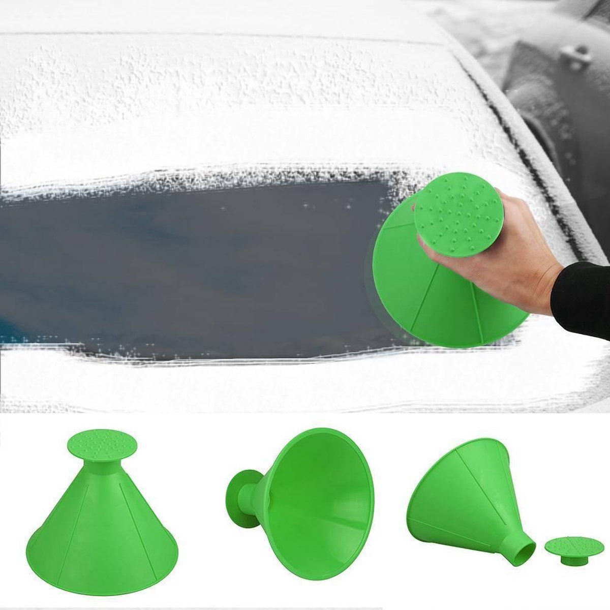 Ronde ijskrabber - 360 graden ruiten krabber - Groen
