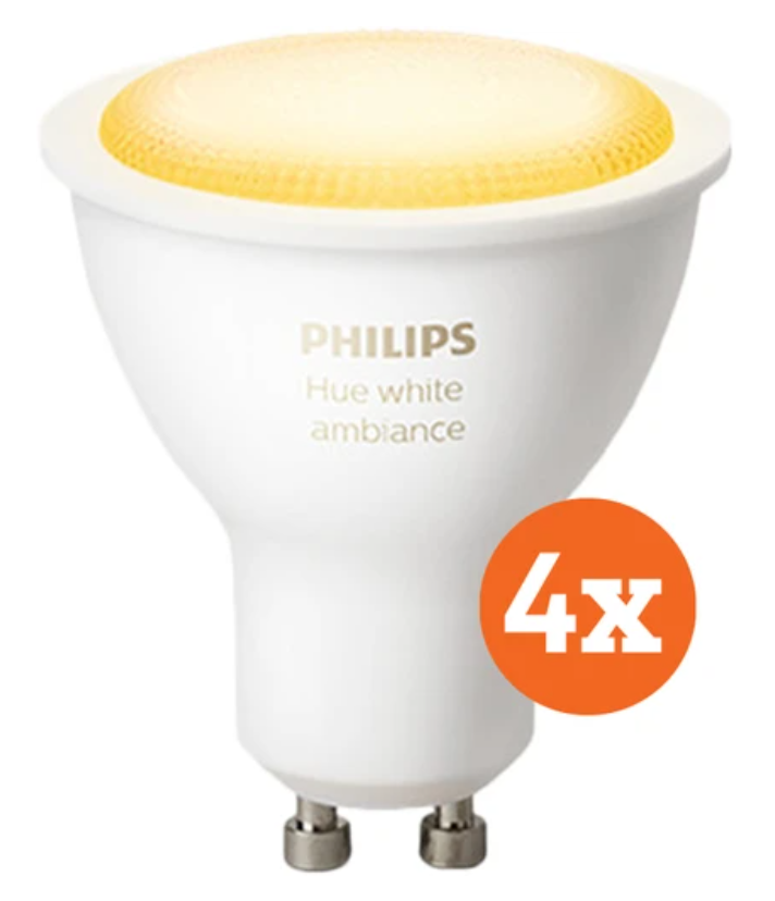 Philips Hue White Ambiance GU10 Bluetooth 4-pack