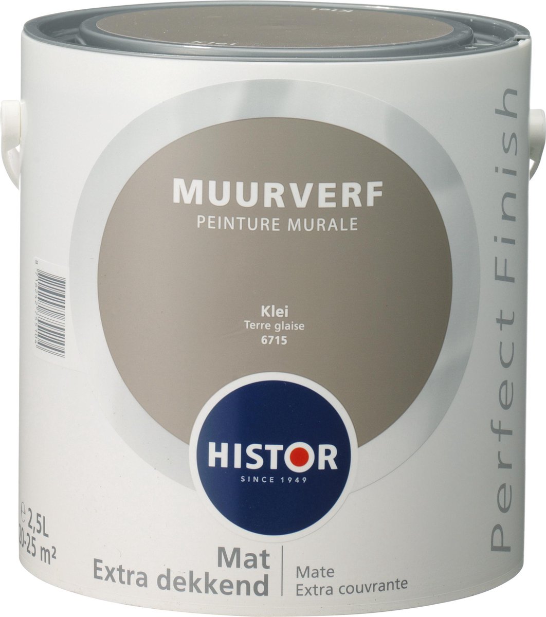 Histor Perfect Finish Muurverf Mat - 2,5 liter - Klei Histor Perfect Finish Muurverf Mat - 2,5 liter - Klei