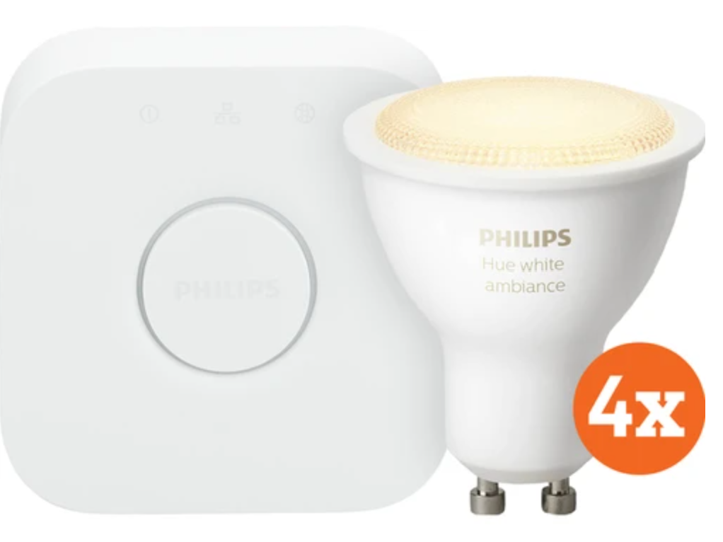 Philips Hue White Ambiance GU10 Bluetooth Starter 4-Pack