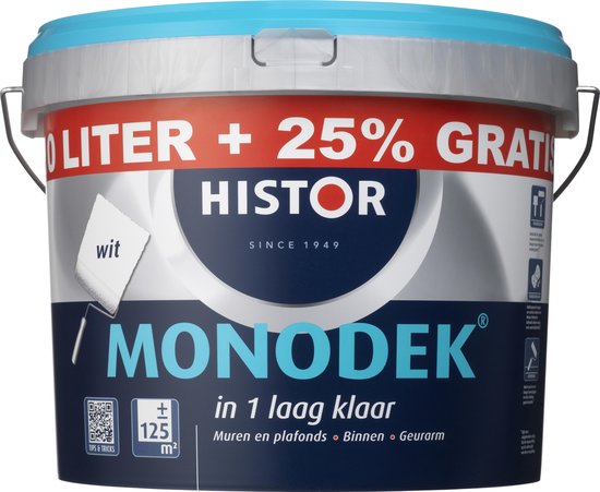 Histor Monodek Muurverf - 12,5 liter - Wit Histor Monodek Muurverf - 12,5 liter - Wit