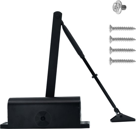 Gtrise Verstelbare Deurdranger - T/M 100KG - Large - Incl bevestigingsset - Hydraulisch - Hoge kwaliteit - Voor binnen & buiten - Veel functies - Deursluiter - Deurveer
