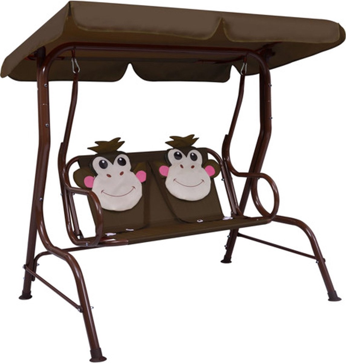 Kinderschommelbank 115x75x110 cm stof bruin Kinderschommelbank 115x75x110 cm stof bruin