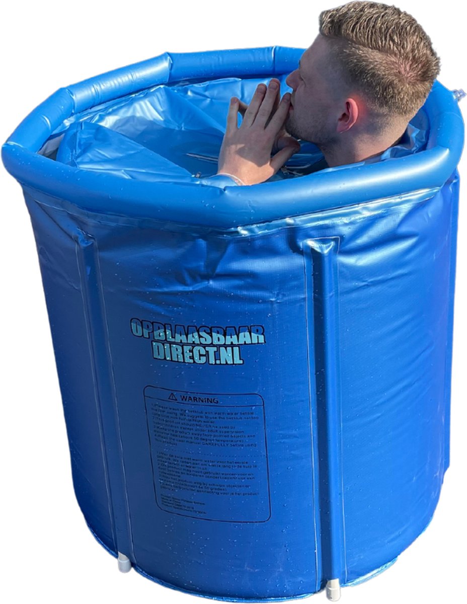 OpblaasbaarDirect | Opblaasbaar Bad - 1 Persoons Balkonbad - IJsbad : Tub met afvoerslang en opblaasbare rand - met comfortable zitting - 75x80cm - Ijschallenge OpblaasbaarDirect | Opblaasbaar Bad - 1 Persoons Balkonbad - IJsbad / Tub met afvoerslang en opblaasbare rand - met comfortable zitting - 75x80cm - Ijschallenge
