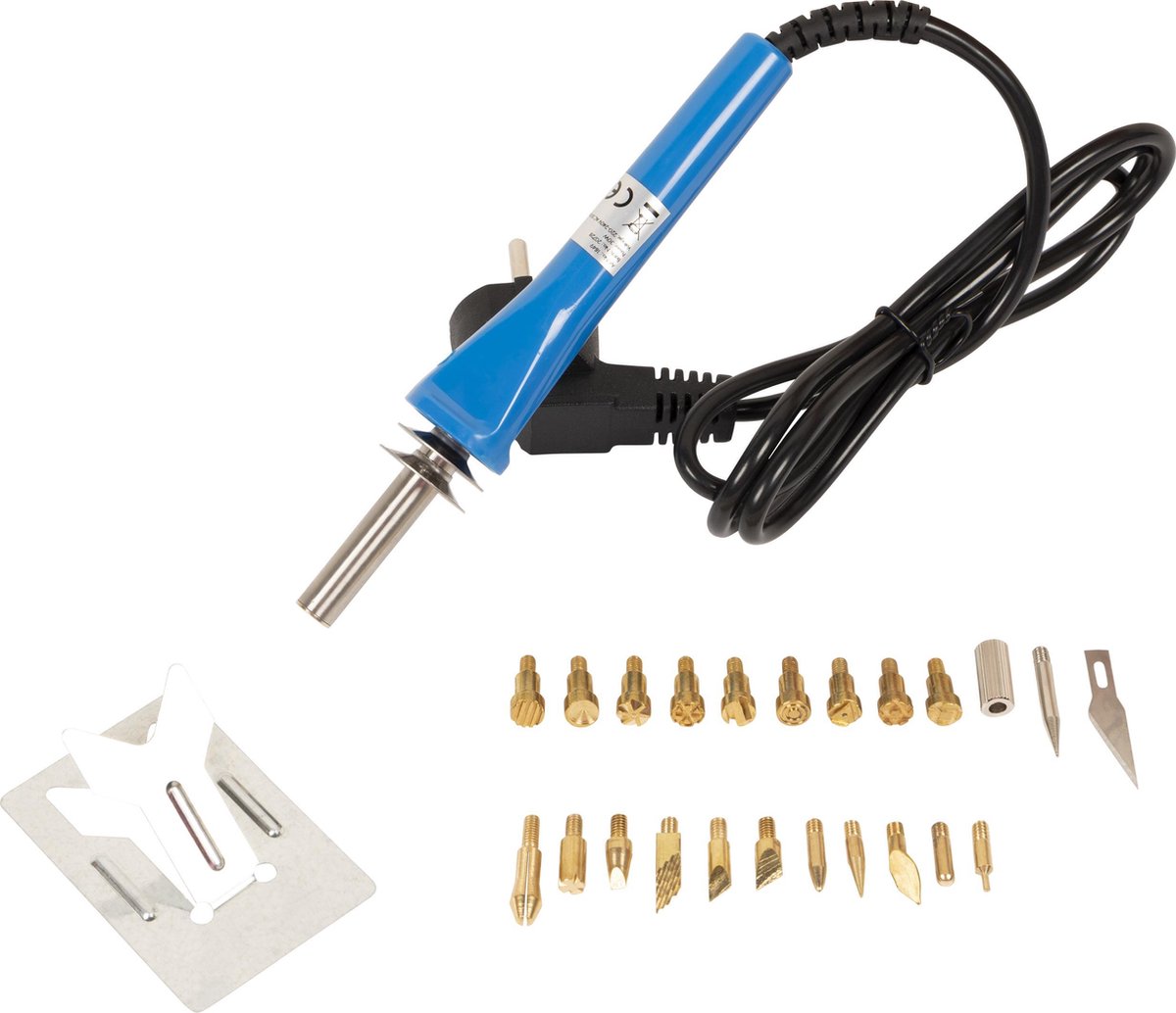 Crafts&Co Houtbrander Set voor Hobby - 23-Delige Set Accessoires - Pyrografie - 30W Soldeerbout
