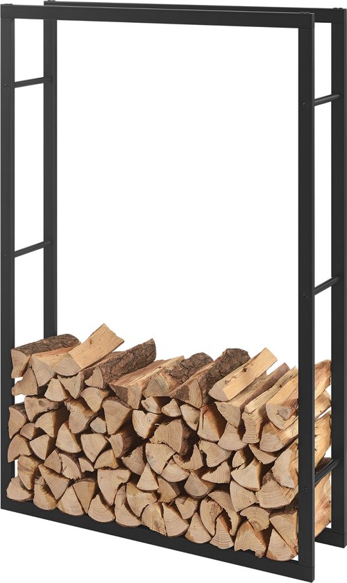 Stalen brandhoutrek houtopslag zwart 100x150x25 cm
