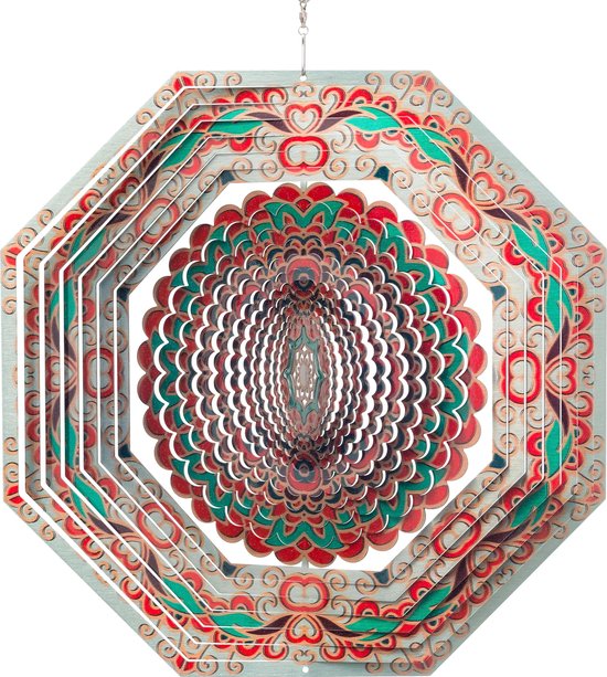 Spin Art windspinner mandala multi RVS - Ø 30 cm - multi color

