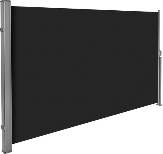 tectake - Uitschuifbaar aluminium windscherm tuinscherm 180 x 300 cm zwart 401528 tectake - Uitschuifbaar aluminium windscherm tuinscherm 180 x 300 cm zwart 401528