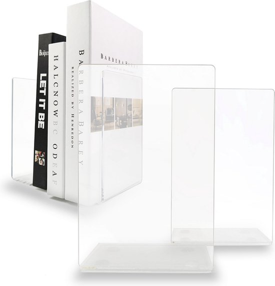 Doorzichtig Boekensteun gemaakt van Plexiglas - Set van 2 - Boekenstandaard - Boekenhouder - Boeksteun - Book Holder