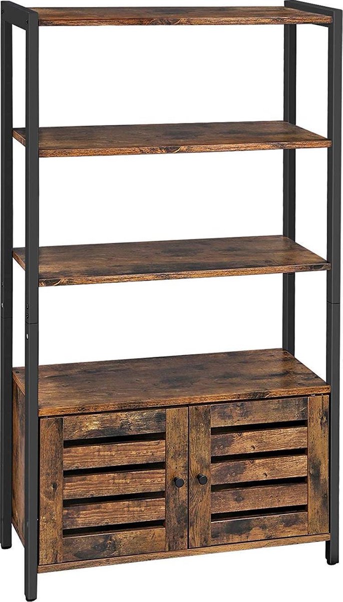 O'DADDY® kastje - Opbergkasten met deuren - Boekenkast industrieel - 3 planken en 2 deuren - Boekenrek