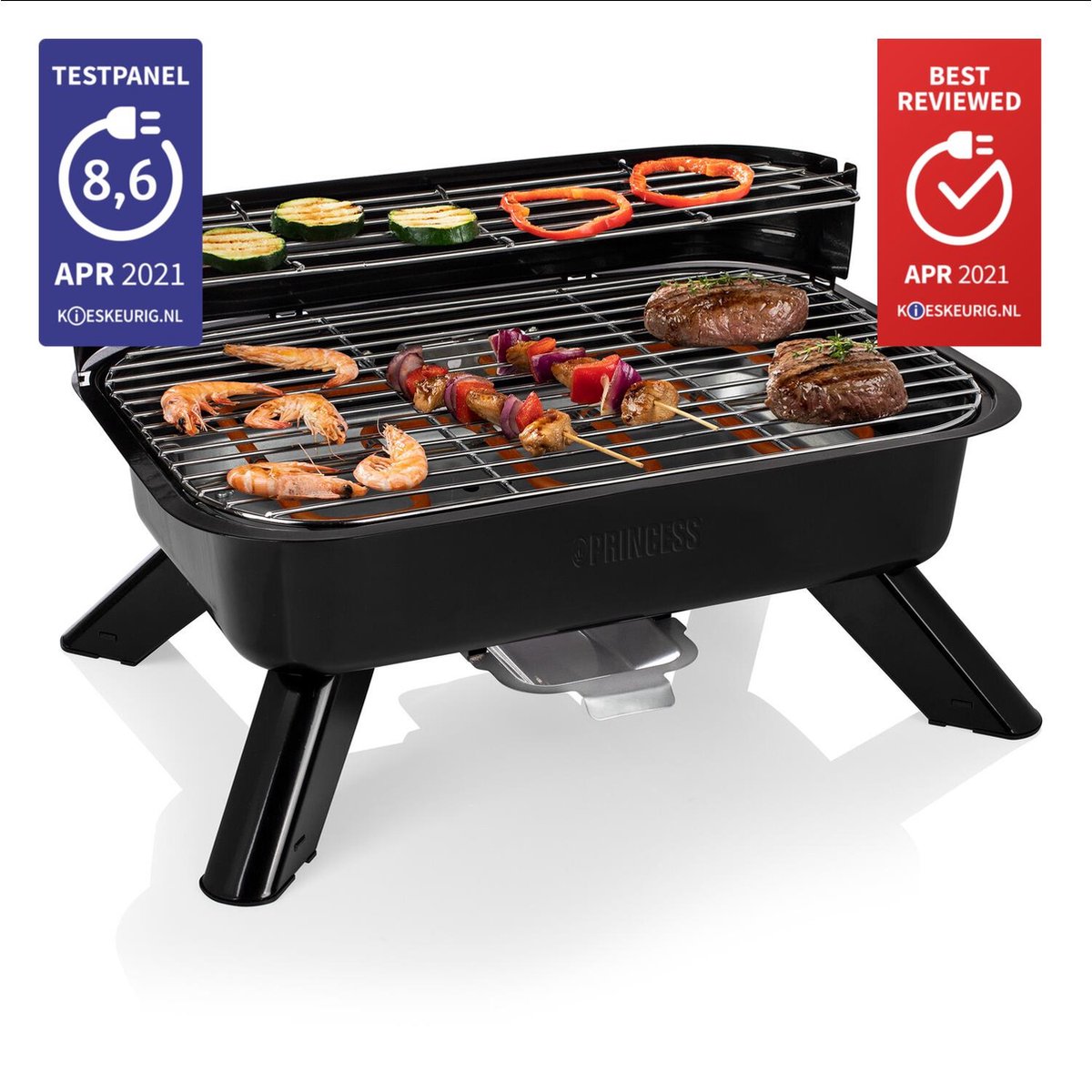 BBQ - Princess 112252 Hybride Barbecue – Elektrische barbecues - Tafelmodel - 2000W - 44x 29cm - Gebruik elektrisch of met kolen - Geschikt voor gebruik op balkon BBQ - Princess 112252 Hybride Barbecue – Elektrische barbecues - Tafelmodel - 2000W - 44x 29cm - Gebruik elektrisch of met kolen - Geschikt voor gebruik op balkon