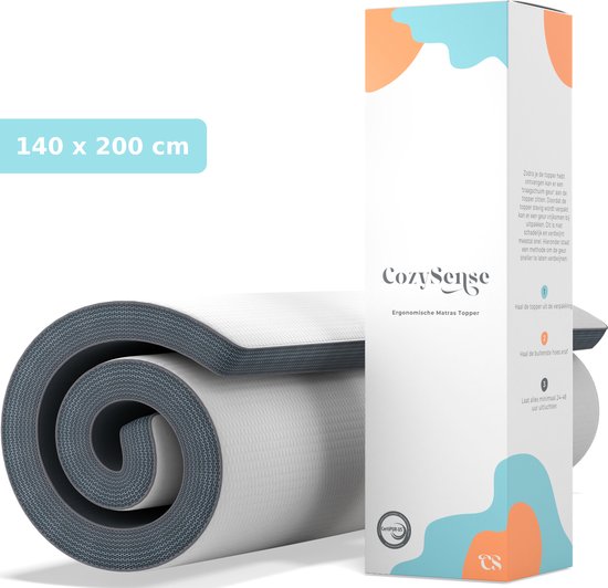 CozySense® - Topper 140x200 - Topdekmatras - Matras topper - Topmatras - 100 dagen proefslapen - Traagschuim met Verkoelende Gel - Topper Matras - CertiPUR® Gecertificeerd - Medium Hardheid - 8 CM Dik - Inclusief Wasbare Hoes
