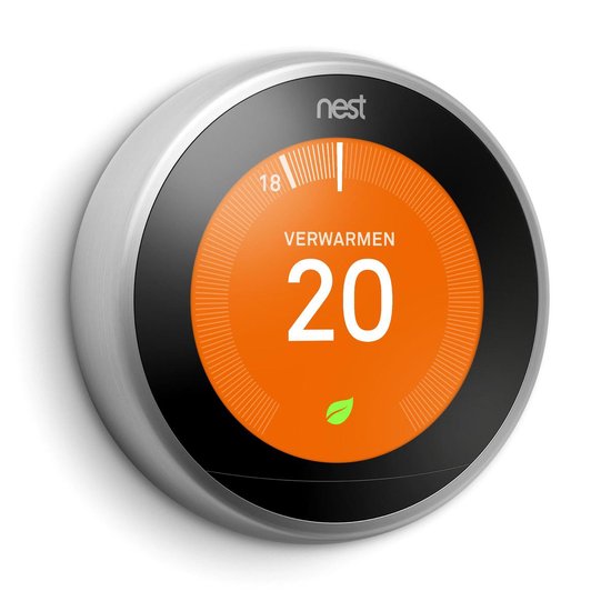 Google Nest Learning Thermostat - Slimme thermostaat - Bedraad - RVS Google Nest Learning Thermostat - Slimme thermostaat - Bedraad - RVS