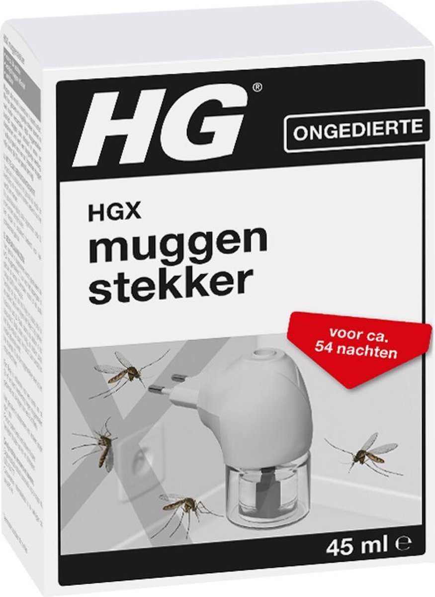 HGX muggenstekker - 45ml - navulbaar - continue bestrijding van muggen - werkt ca 2 maanden HGX muggenstekker - 45ml - navulbaar - continue bestrijding van muggen - werkt ca 2 maanden