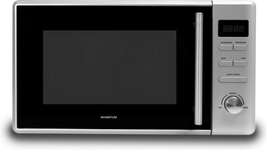 Inventum MN207S - Vrijstaande solo-magnetron - 20 liter - 800 watt - 8 kookprogramma's - RVS/Zwart
