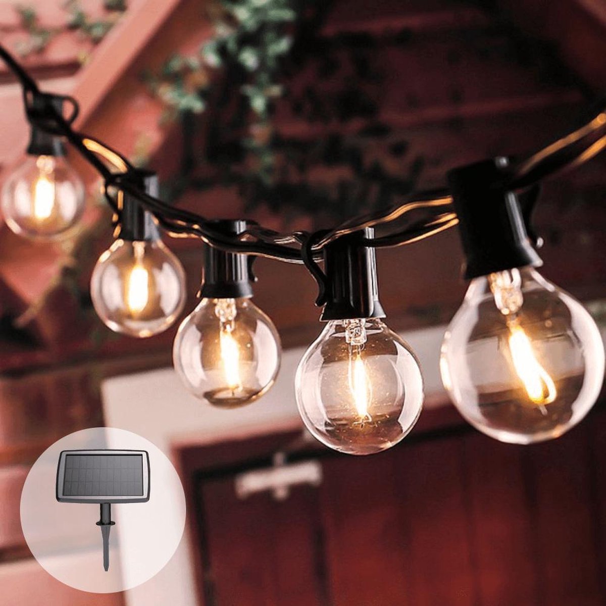 Solar tuinverlichting lichtsnoer 'Chain 10' - Filament lampen - 5.5 meter lang - Buitenlampen op zonne-energie
