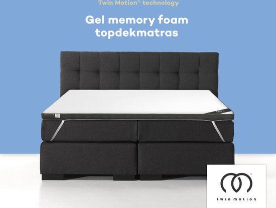 Twin Motion® Topper 180x200 cm - Topdekmatras - Matrastopper - Hyrbrid Gel Traagschuim - Medium Hardheid - 8 cm Dik