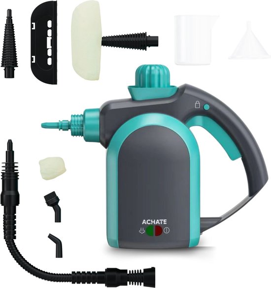 Achate 12-in-1 stoomreiniger handstoomreiniger met 12 accessoires voor bank en kleding