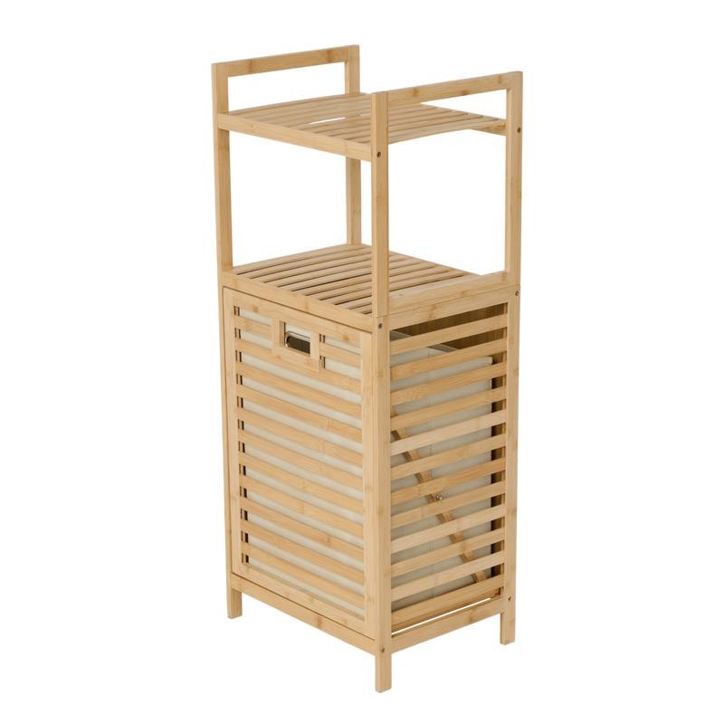 Luxe bamboe wasmand in gebruik