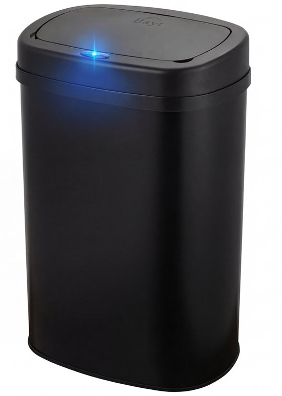 Bayt prullenbak 60 liter met sensor zwart metaal voor keuken
