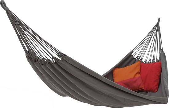 Benson complete hangmat met karabijnhaak 200 bij 100 cm grijs