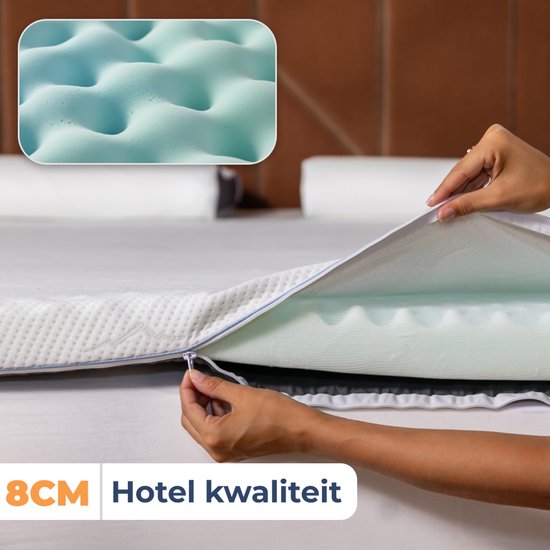 Best Life topper matras 160x200 met wasbare Tencel-hoes in hotelkwaliteit