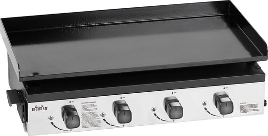 BIGHORN Plancha Grill gasbarbecue tabletop met 4 branders en RVS afwerking
