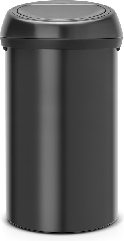 Brabantia Touch Bin prullenbak 60 liter mat zwart met touch deksel