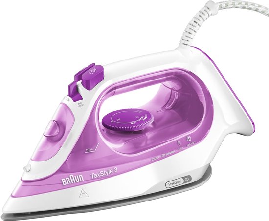 Braun TexStyle 3 SI3030PU stoomstrijkijzer paars met keramische zool