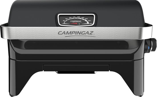 Campingaz Attitude 2go draagbare gasbarbecue zwart met deksel en handgreep