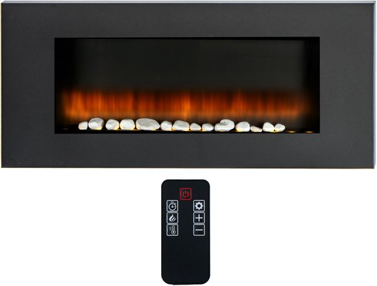 Classic Fire Vancouver elektrische sfeerhaard zwart met led-vlameffect en afstandsbediening