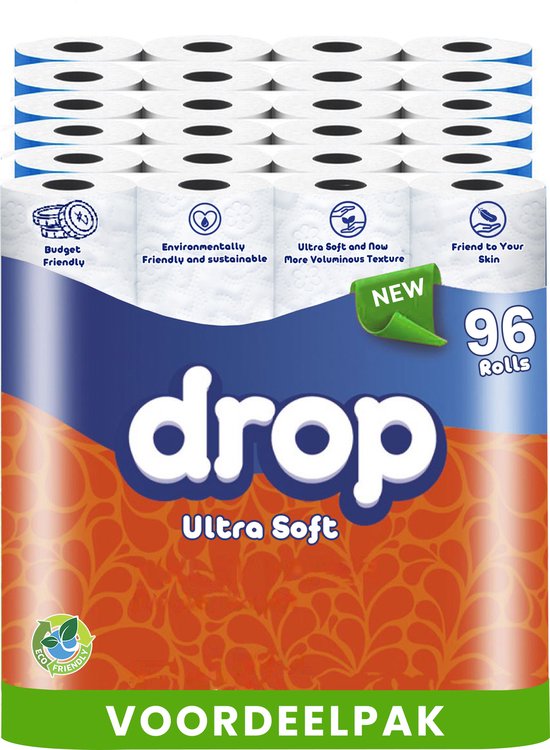 Drop Ultra Soft pluisvrij wc papier voordeelverpakking 96 rollen