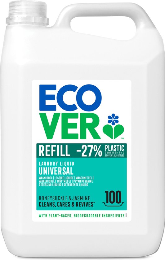 Ecover Vloeibaar Wasmiddel Universeel 5 liter kamperfoelie jasmijn geur