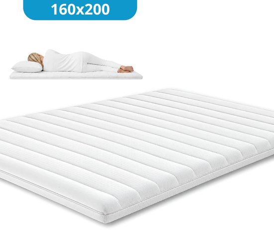 Maan matras topper 160x200 van HR-koudschuim, 8 cm dik en afritsbaar