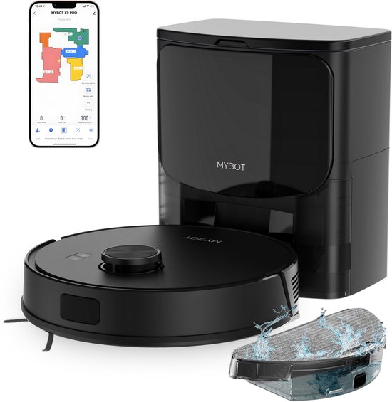 MYBOT X9 PRO robotstofzuiger budget met dweilfunctie en leegstation