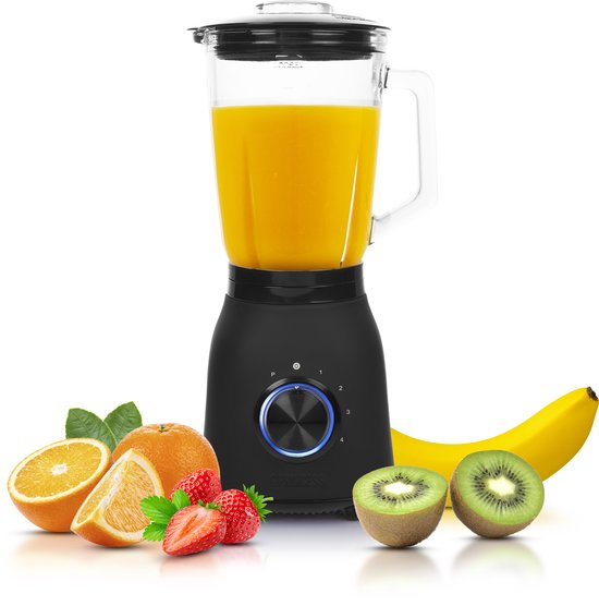 Princess 212092 Black Steel blender 1000W met 1,5 liter glazen kan