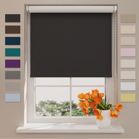 Rolgordijn Easy Verduisterend in zwart 90 x 190 cm voor de slaapkamer